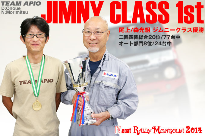 尾上＆森光組 ジムニークラス優勝！